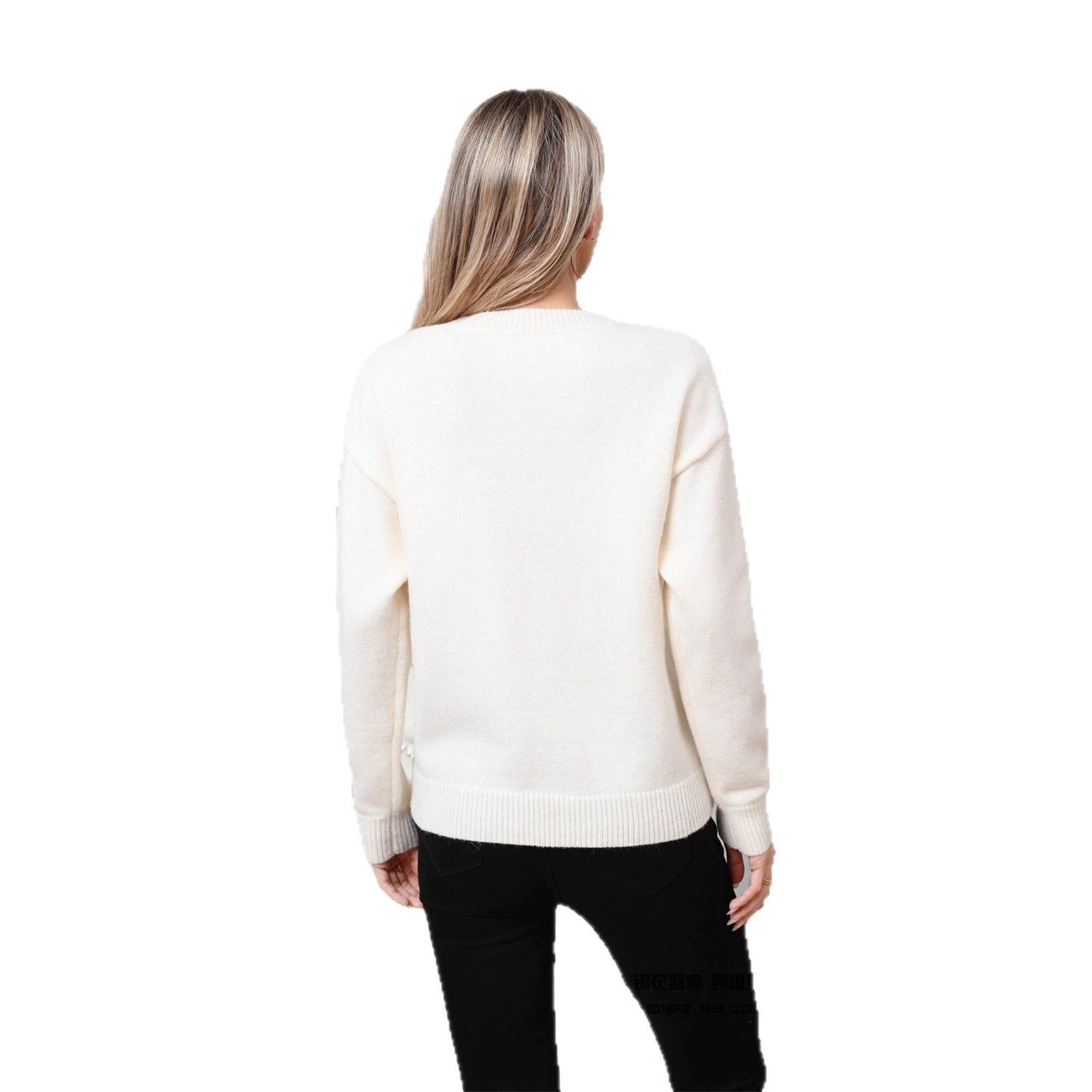 Top informal de Jacquard para mujer, talla grande, para Navidad y Año Nuevo