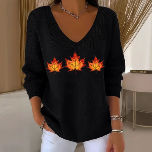 Camiseta holgada de media manga con cuello en V para mujer
