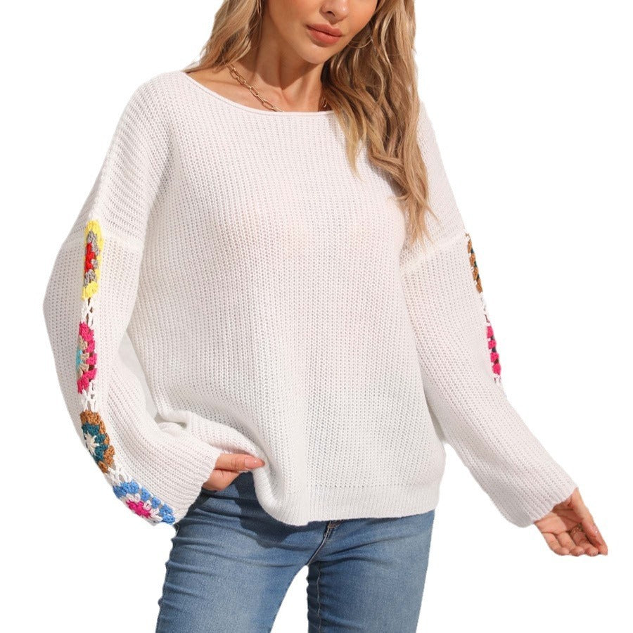 Suéter de cuello redondo con ropa de belleza