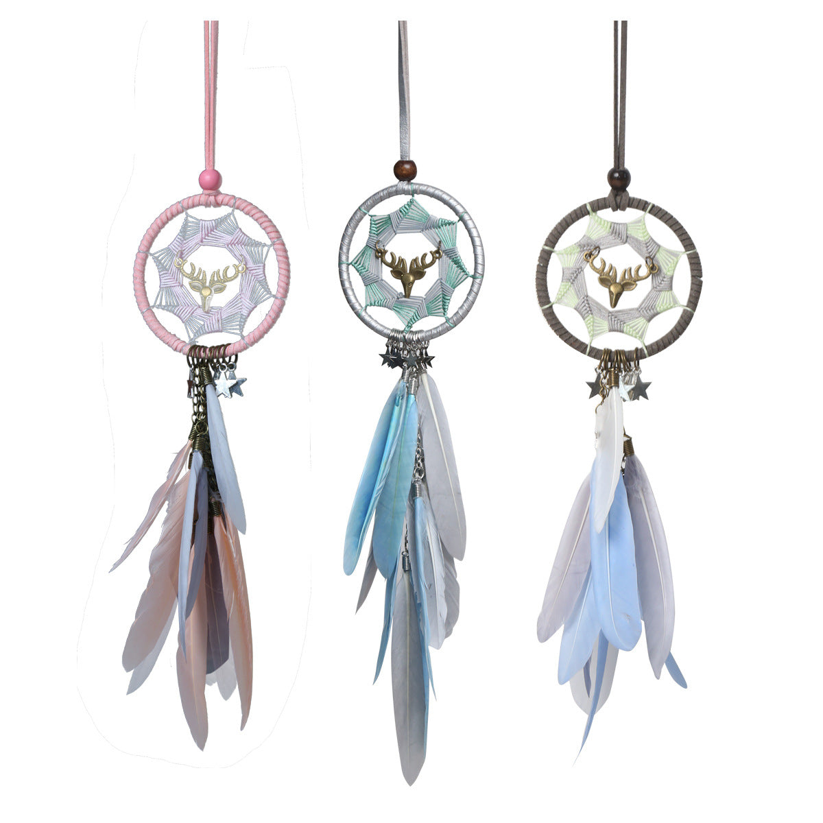 Ins Car Pendant Yilu Ping An Dream Catcher Car Creative Car Interior Decoration Rearview Mirror Pendant Pendant Lady