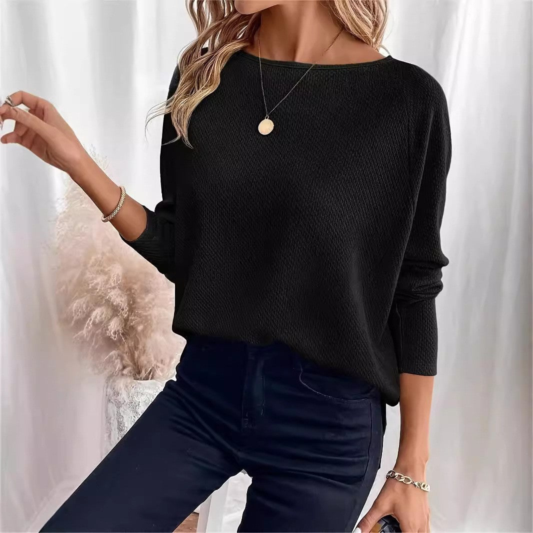 Jersey de punto con hombros de gofre para mujer