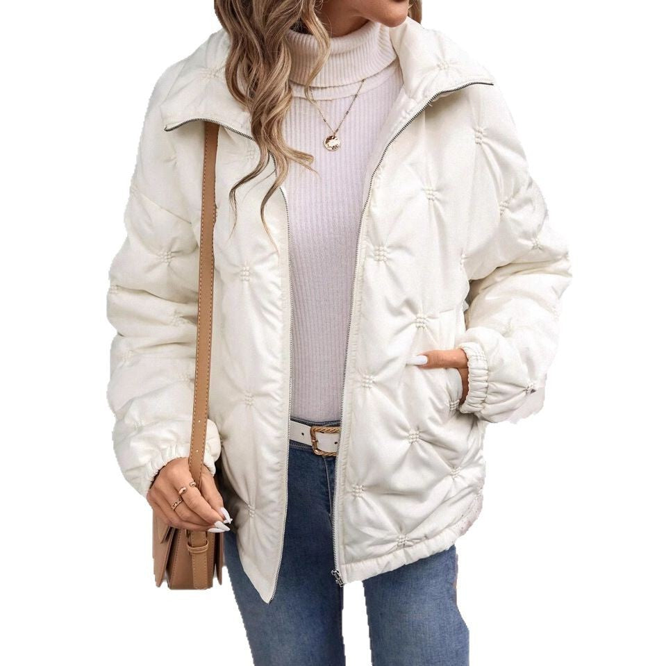 Chaqueta de pana corta de algodón y gruesa de talla grande para mujer