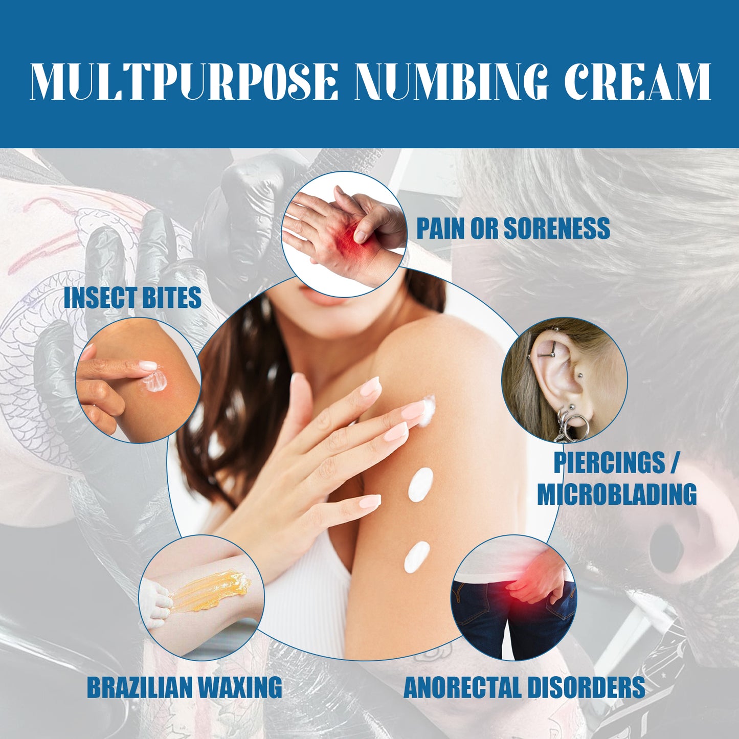 Tattoo Numbing Cream, Cleansing Moisturizing And Repairing Removing Tattoo Marks Skin Care Cream