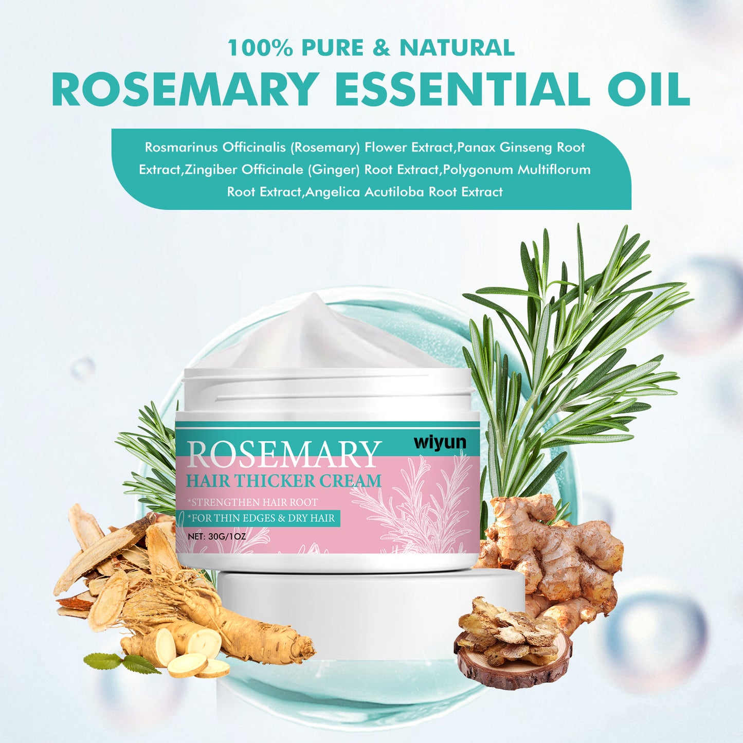 Rosemary Hair Care Cream, Anti-Set Hair Intensive Repair Ironing And Drying Hair Smoothing Cream