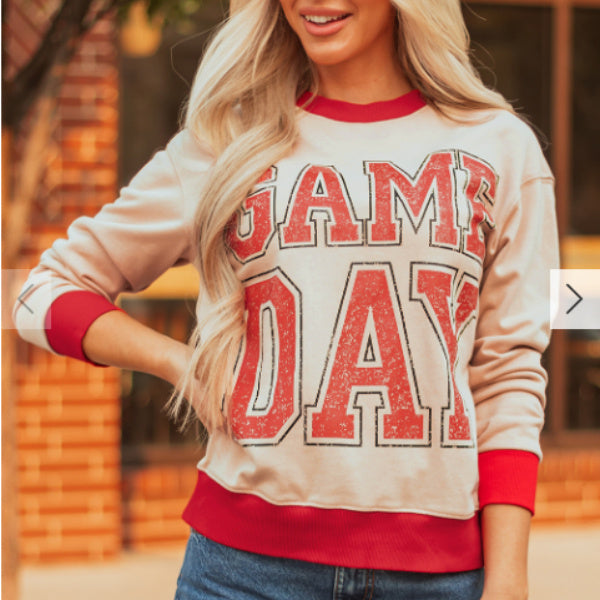Sudadera holgada con detalle de rayas y letras y gráficos