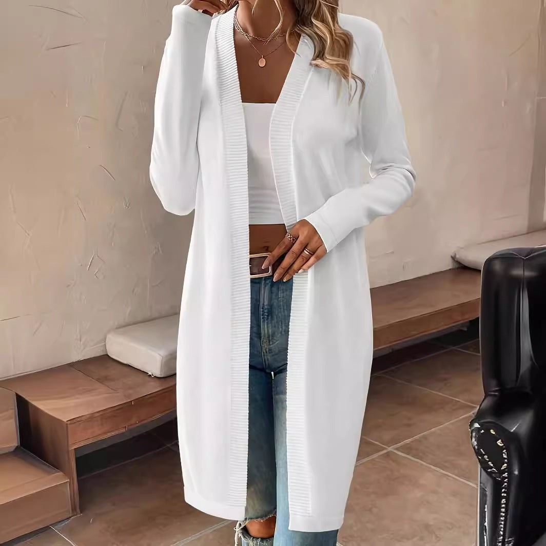 Cárdigan de punto elegante y moderno que combina con todo para mujer, fino de verano