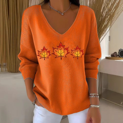 Camiseta holgada de media manga con cuello en V para mujer