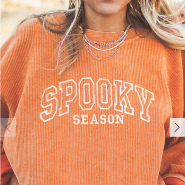 Sudadera de canalé retorcido con letras y gráficos bordados en naranja