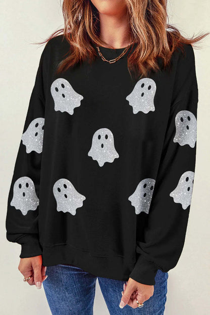 Suéter informal holgado con parte superior de fantasma de Halloween