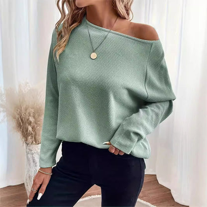 Jersey de punto con hombros de gofre para mujer
