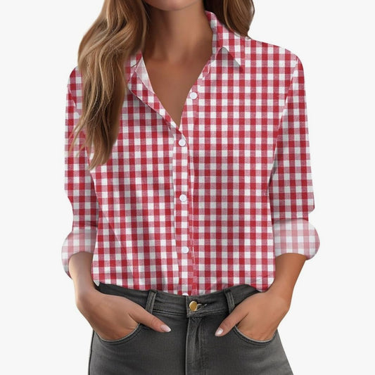Camisa informal holgada de manga larga estampada