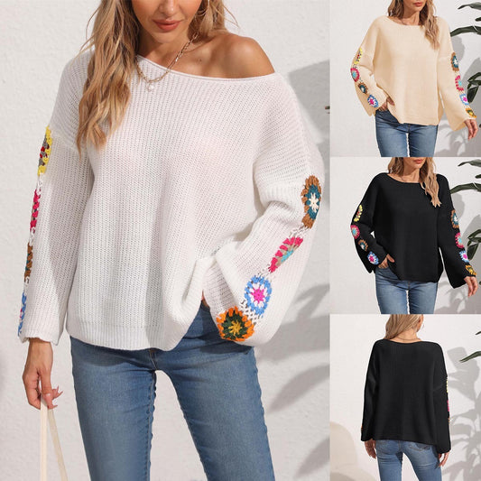 Suéter de cuello redondo con ropa de belleza