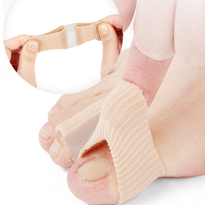 Gel fiber toe correction big toe valgus toe splitter double hole toe covering orthosis nylon