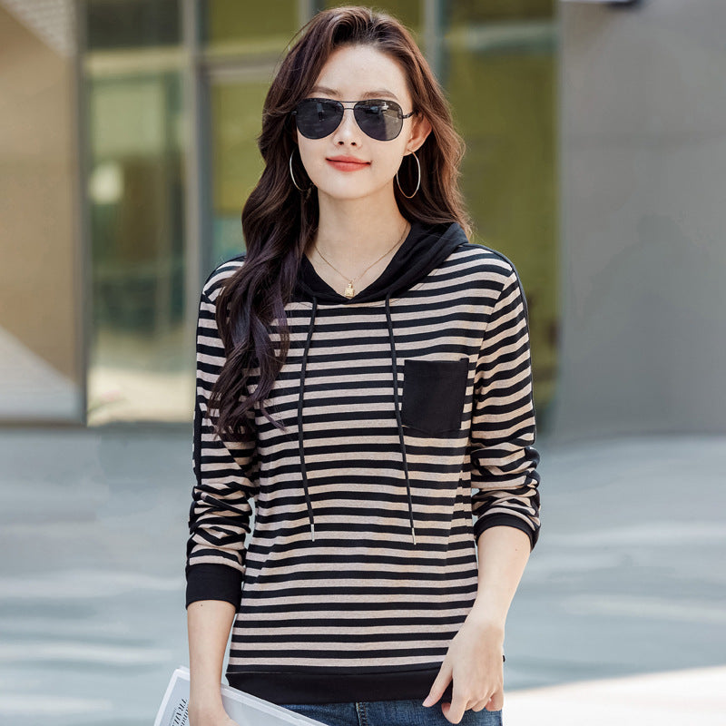 Camiseta de manga larga holgada, elegante y a la moda de estilo coreano, de talla grande, a juego.