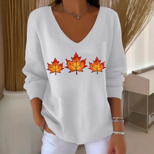 Camiseta holgada de media manga con cuello en V para mujer