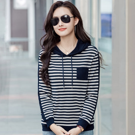 Camiseta de manga larga holgada, elegante y a la moda de estilo coreano, de talla grande, a juego.
