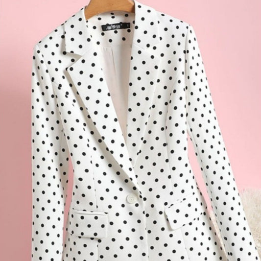 Chaqueta de traje para mujer, cintura adelgazante, nuevo estampado, primavera y otoño.