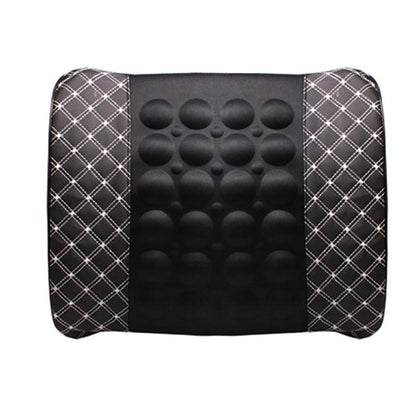 Car Lumbar Support Pillow 12V Electric Massage Auto Seat Back Relaxation Office Chair Waist Lumbar Support Cotton Cushion Pillow