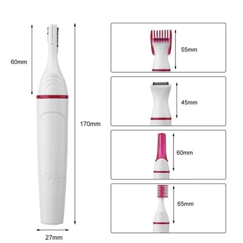 Five-in-One Multi-Functional Women's Electric Eyebrow Trimmer Portable Travel Hair Removal Device Full Body Shaver