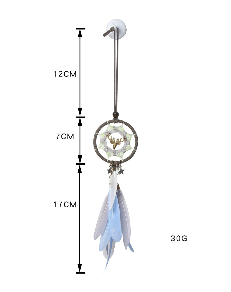 Ins Car Pendant Yilu Ping An Dream Catcher Car Creative Car Interior Decoration Rearview Mirror Pendant Pendant Lady