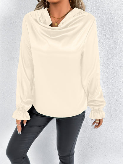 Camisa de satén de verano para mujer, manga regular