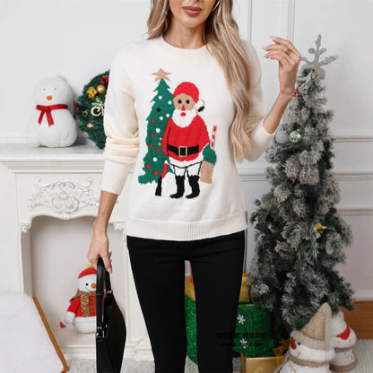 Top informal de Jacquard para mujer, talla grande, para Navidad y Año Nuevo