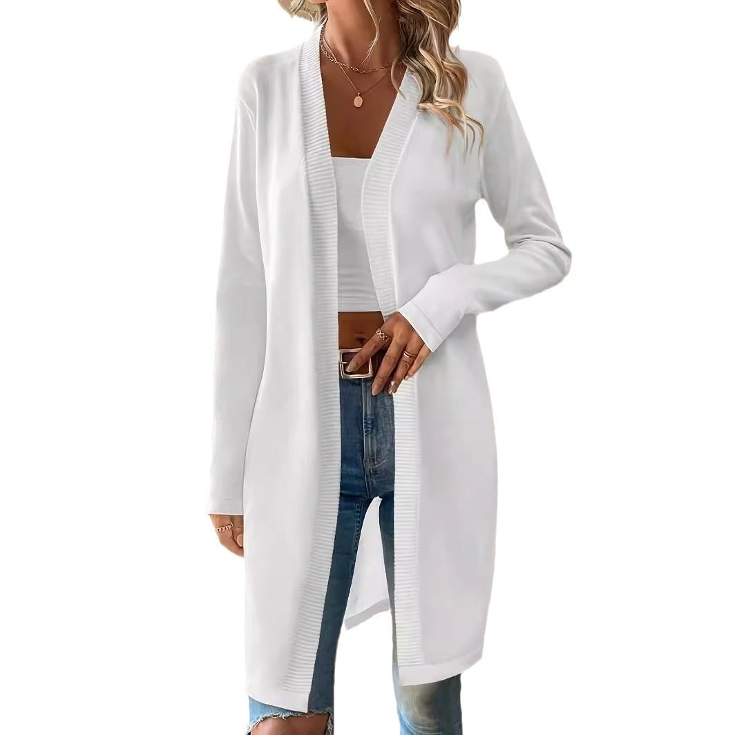 Cárdigan de punto elegante y moderno que combina con todo para mujer, fino de verano