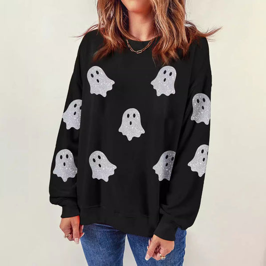 Suéter informal holgado con parte superior de fantasma de Halloween